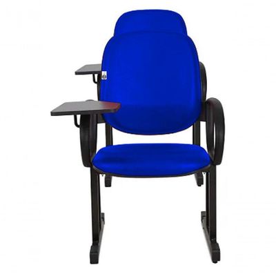 02 Cadeiras Para Auditório Com Prancheta Linha Dallas Auditório Azul