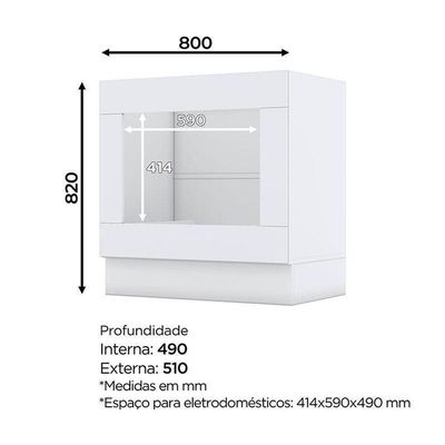 Balcão Forno De Embutir Nova York Branco Com Tampo Calcare – Henn