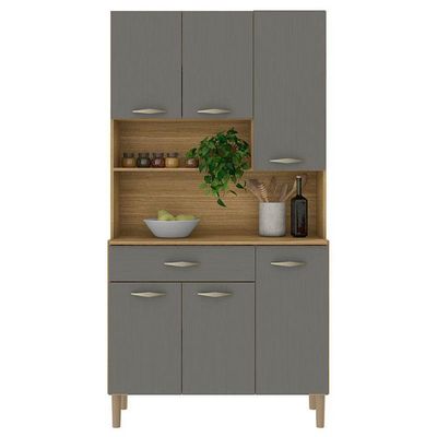 Kit Cozinha 6 Portas Ambiente Apolo Freijó Gris - Kits Paraná