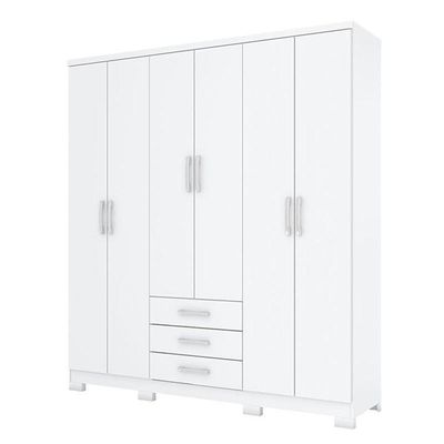 Guarda Roupa Casal Caju 6 Portas Branco - Henn