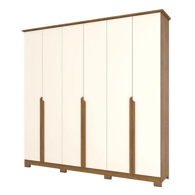 Guarda Roupa Casal Ambiente Andréas 6 Portas Nature Off White - Henn