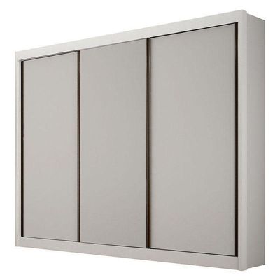Guarda Roupa Casal 3 Portas São Paulo Gold Branco – Leifer Móveis