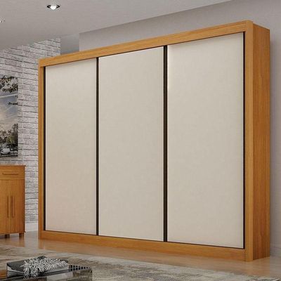 Guarda Roupa Casal 3 Portas São Paulo Gold Cinamomo Off White – Leifer Móveis