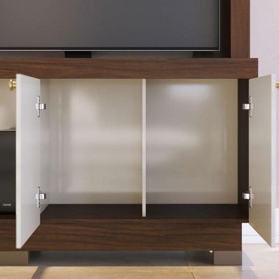 Estante Home Theater Ambiente Valença Nogueira Real Off White – Colibri