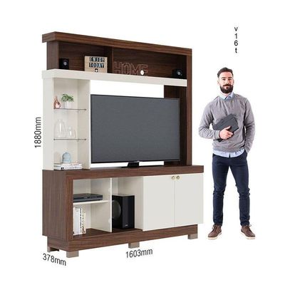 Estante Home Theater Ambiente Valença Nogueira Real Off White – Colibri