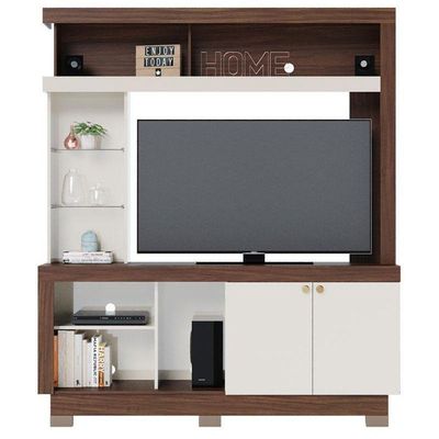 Estante Home Theater Ambiente Valença Nogueira Real Off White – Colibri