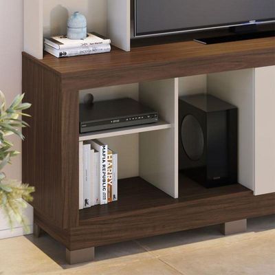 Estante Home Theater Ambiente Valença Nogueira Real Off White – Colibri