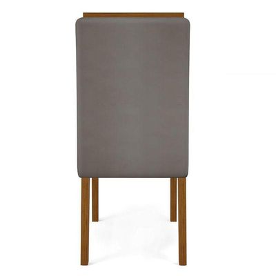 Cadeira Para Mesa De Jantar Yasmin Kit 2 Peças Freijó Veludo Lunar - Dj Móveis