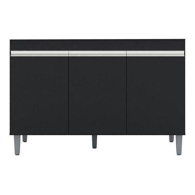 Balcão De Pia Manu 120 Cm Preto Fosco - Ajl