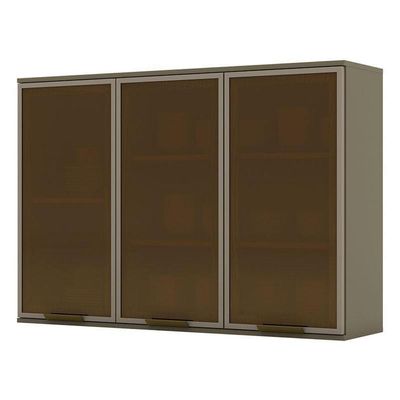 Armário Aéreo Connect 3 Portas De Vidro 120 Cm Duna – Henn