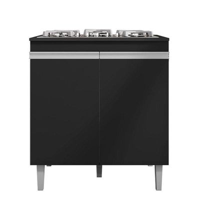 Balcão Cooktop Andréia Preto Fosco - Ajl