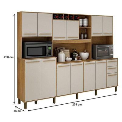 Armário De Cozinha ágata Cinamomo Off White - Valdemóveis