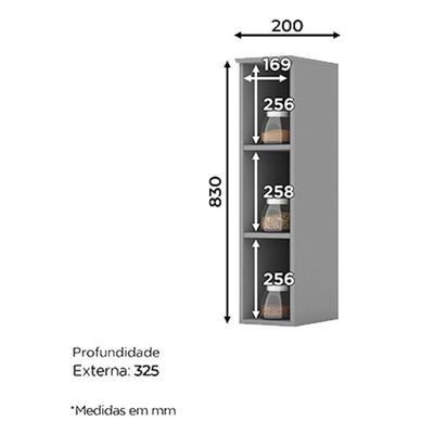 Armário Aéreo Nicho 20 Cm Nova York Cinza – Henn