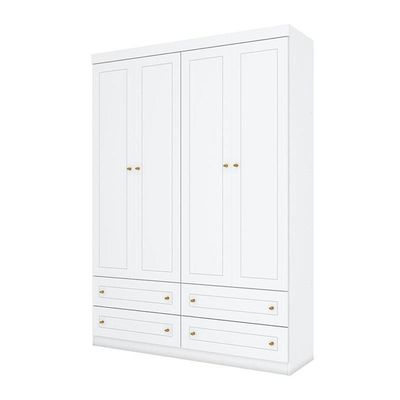 Guarda Roupa Infantil Nova York 4 Portas Branco Hp – Henn