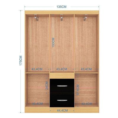 Guarda Roupa Casal Ambiente Milão 6 Portas Damasco Preto – Poquema