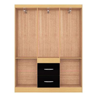 Guarda Roupa Casal Ambiente Milão 6 Portas Damasco Preto – Poquema