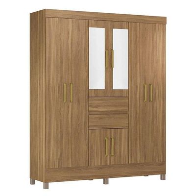 Guarda Roupa Casal Munique Amêndola Touch Com Espelho – Demóbile