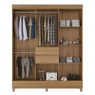 Guarda Roupa Casal Munique Amêndola Touch Com Espelho – Demóbile
