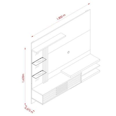 Estante Home Theater Suspenso Com Mesa De Centro Frizz Supreme Cinamomo Off White – Madetec