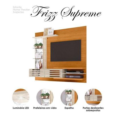 Estante Home Theater Suspenso Com Mesa De Centro Frizz Supreme Cinamomo Off White – Madetec