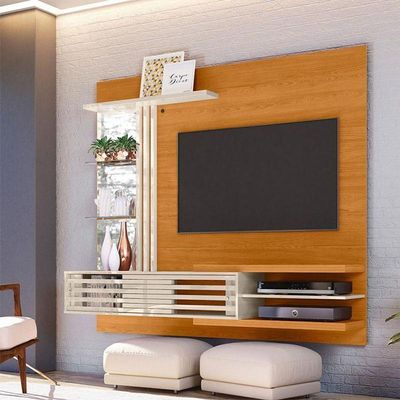 Estante Home Theater Suspenso Com Mesa De Centro Frizz Supreme Cinamomo Off White – Madetec