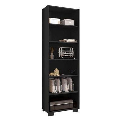 Mesa Para Computador Gamer Drx 5000 E Livreiro Office Preto Trama - Móveis Leão