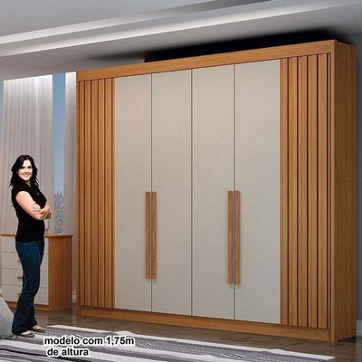Guarda Roupa Casal 6 Portas São Carlos Cinamomo Off White – Leifer Móveis