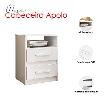 Mesa De Cabeceira Infantil Apolo Branco Flex - Moval