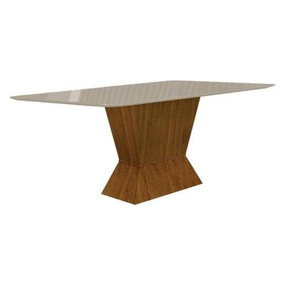 Mesa De Jantar Larissa 180x90 Freijó Off White - Leifer Móveis