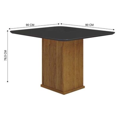 Mesa De Jantar Napoli 90x90 Freijó Decor Chumbo – Leifer Móveis