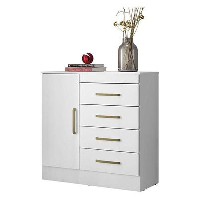 Cômoda Montevidéu E Guarda Roupa Casal Flash 2 Branco Flex - Demóbile