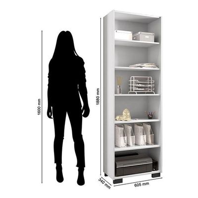 Mesa Para Computador Gávea E Livreiro Office Branco Trama - Móveis Leão