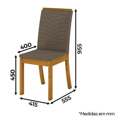 Cadeira Para Mesa De Jantar Dina Kit 04 Peças Bege – Henn