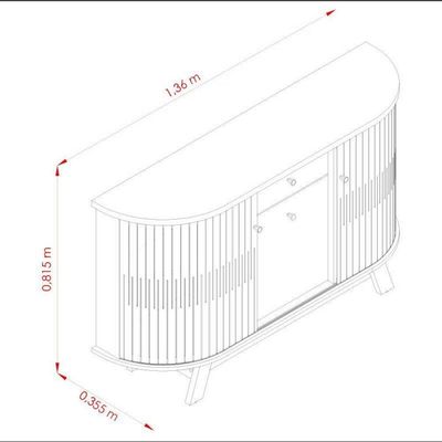Aparador Para Sala Buffet Ambiente Monza E Cristaleira Marina Calacata Off White – Madetec