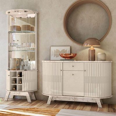 Aparador Para Sala Buffet Ambiente Monza E Cristaleira Marina Calacata Off White – Madetec