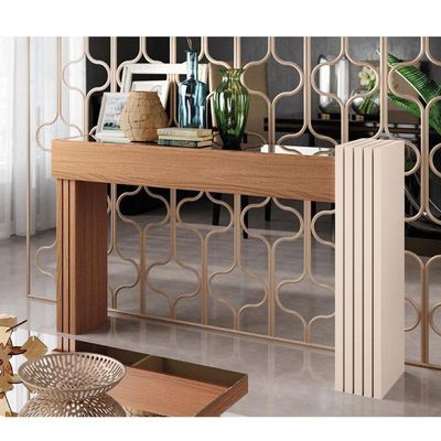 Aparador Astro E Mesa De Centro Luna Nature Off White Com Espelho – Hb Móveis