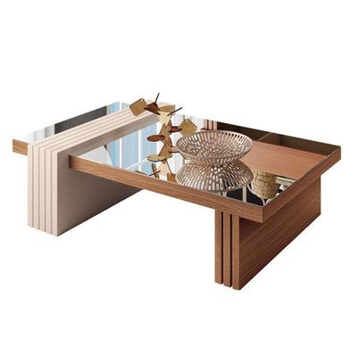 Aparador Astro E Mesa De Centro Luna Nature Off White Com Espelho – Hb Móveis