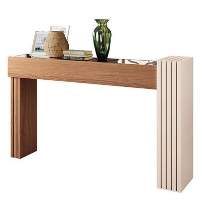 Aparador Astro E Mesa De Centro Luna Nature Off White Com Espelho – Hb Móveis