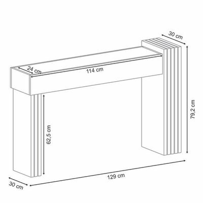 Aparador Astro E Mesa De Centro Luna Nature Off White Com Espelho – Hb Móveis