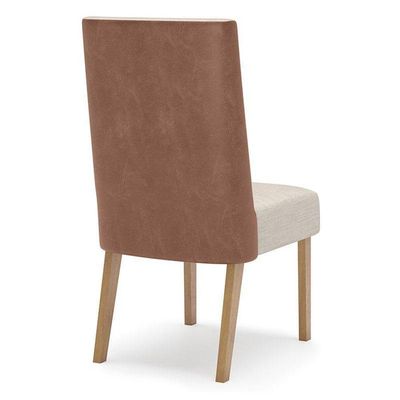 Cadeira Para Mesa De Jantar Anne Kit 2 Peças Nature Courano Linho - Henn