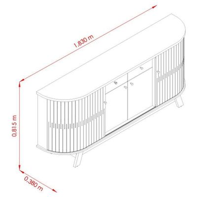 Aparador Para Sala Buffet Mônaco E Cristaleira Moss Cumaru Opala – Madetec