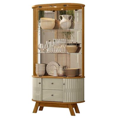 Aparador Para Sala Buffet Mônaco E Cristaleira Moss Cumaru Opala – Madetec