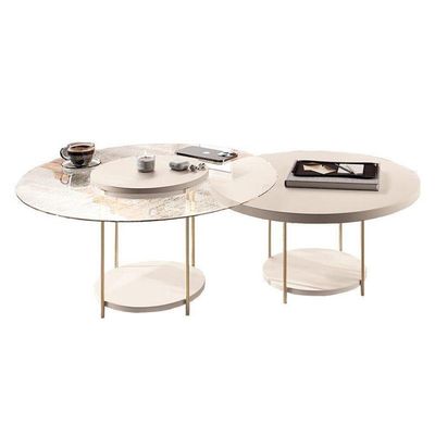Estante Home Theater Bold Off White Castanho E Kit Mesa De Centro Sky Off White - Hb Móveis