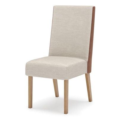 Cadeira Para Mesa De Jantar Ambiente Anne Kit 2 Peças Nature Courano Linho - Henn