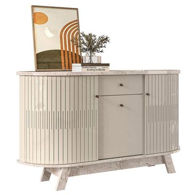 Aparador Para Sala Buffet Monza E Cristaleira Moss Calacata Off White – Madetec
