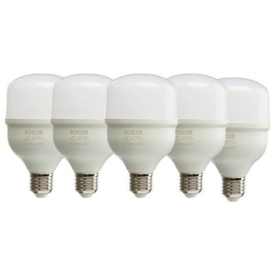 Kit 10 Lâmpada Led 20w Bulbo Alta Pot Bivolt 6500k Foxlux