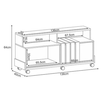 Rack Bancada Graci 1.3 Com Aparador Infinity Cinamomo Off White – Hb Móveis