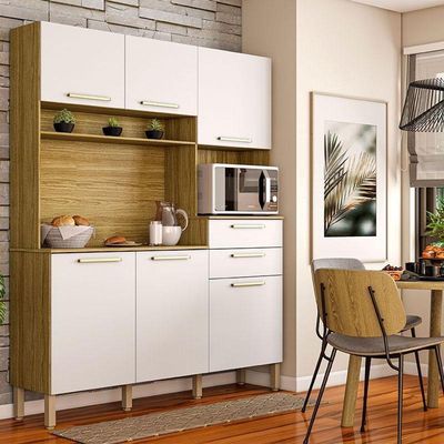 Cozinha Montesa 6 Portas E 2 Gavetas Freijó Supremo - Kits Paraná