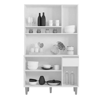 Balcão De Pia Tatiane 120 Cm E Armário Cozinha Kit Márcia Cinza Fosco - Ajl