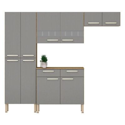Kit Cozinha Ambiente Nala 4 Peças Freijó Gris - Kits Paraná